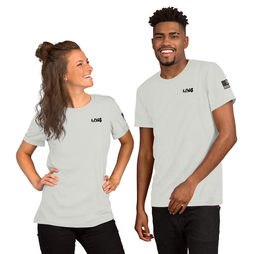 LIV 4 First Responder - Red Line USA Flag Theme Unisex Soft Lightweight T-Shirt