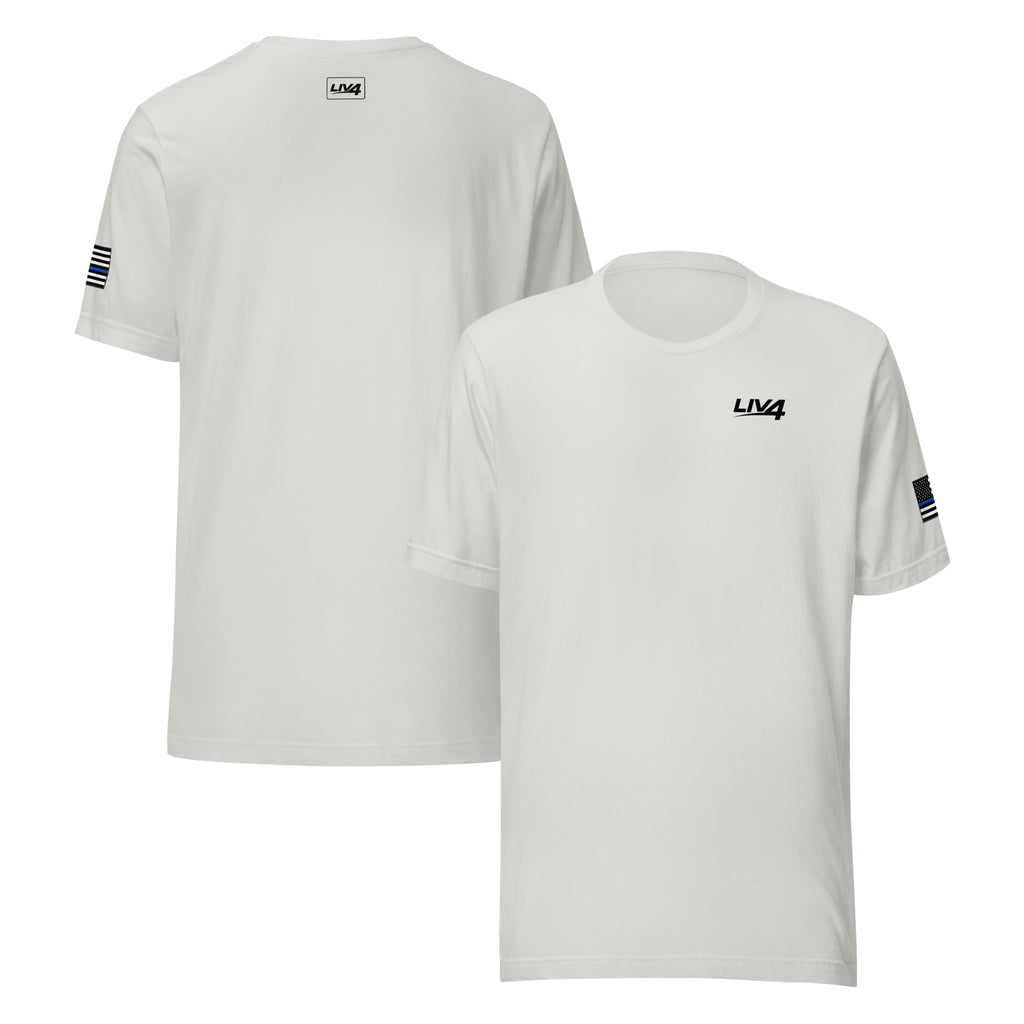 LIV 4 First Responder - Blue Line USA Flag Theme Unisex Soft Lightweight T-Shirt