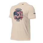 LIV 4 Soccer with USA Flag Unisex T-Shirt