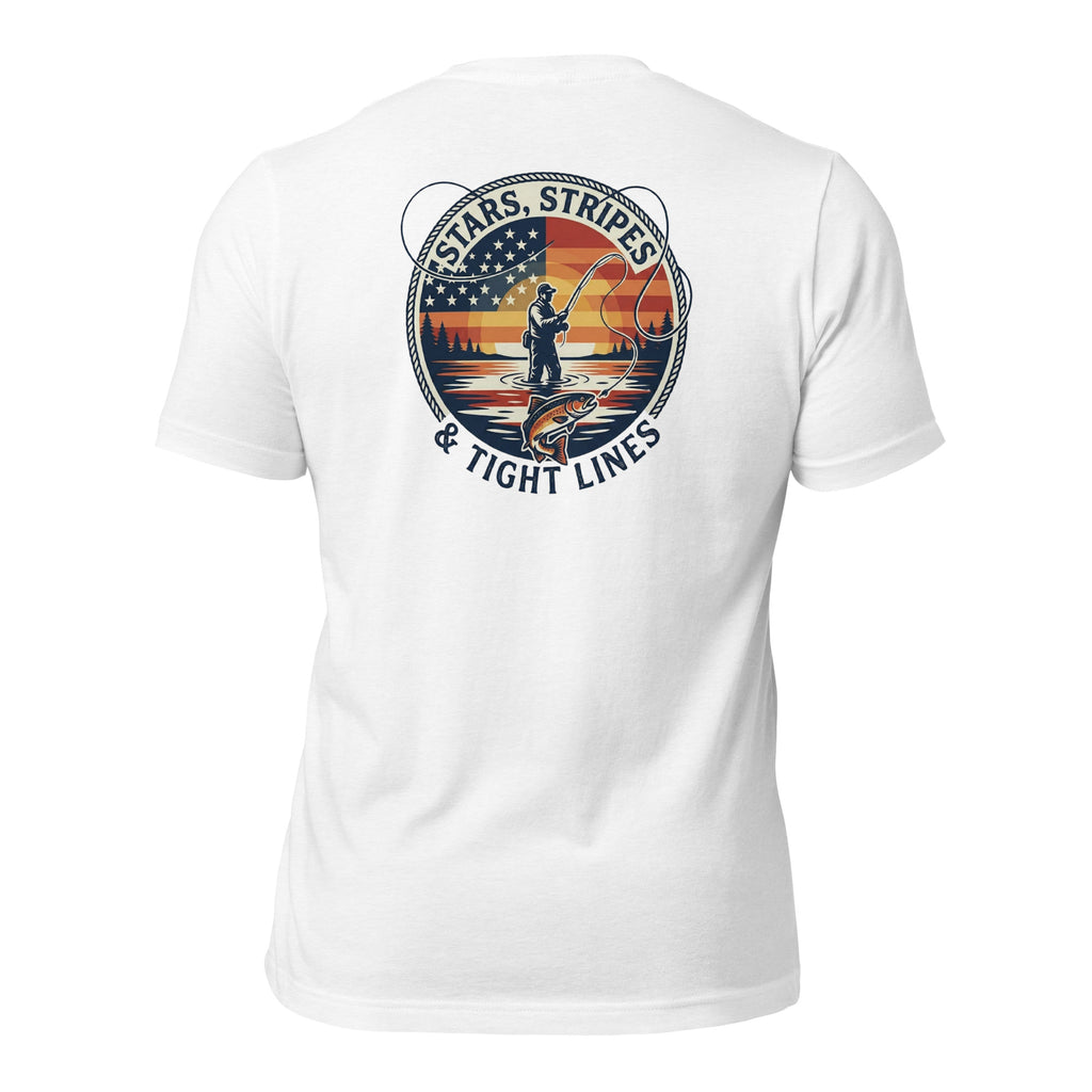 LIV 4 Stars Stripes and Tight Lines Fishing Unisex T-Shirt