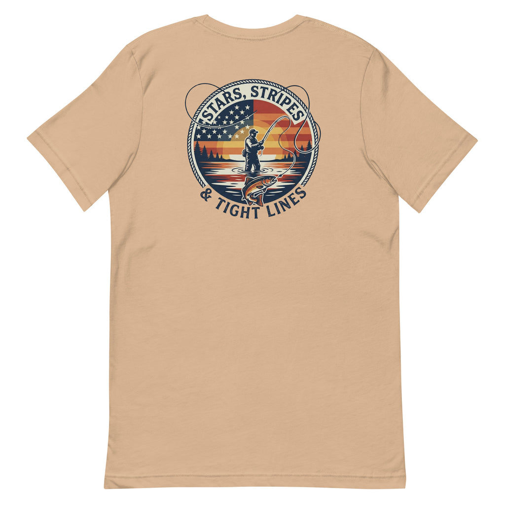 LIV 4 Stars Stripes and Tight Lines Fishing Unisex T-Shirt