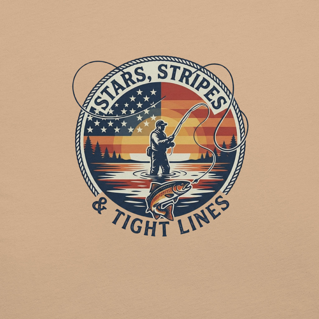 LIV 4 Stars Stripes and Tight Lines Fishing Unisex T-Shirt