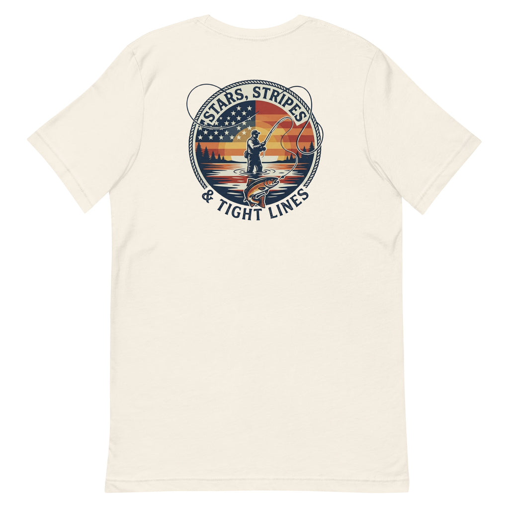 LIV 4 Stars Stripes and Tight Lines Fishing Unisex T-Shirt