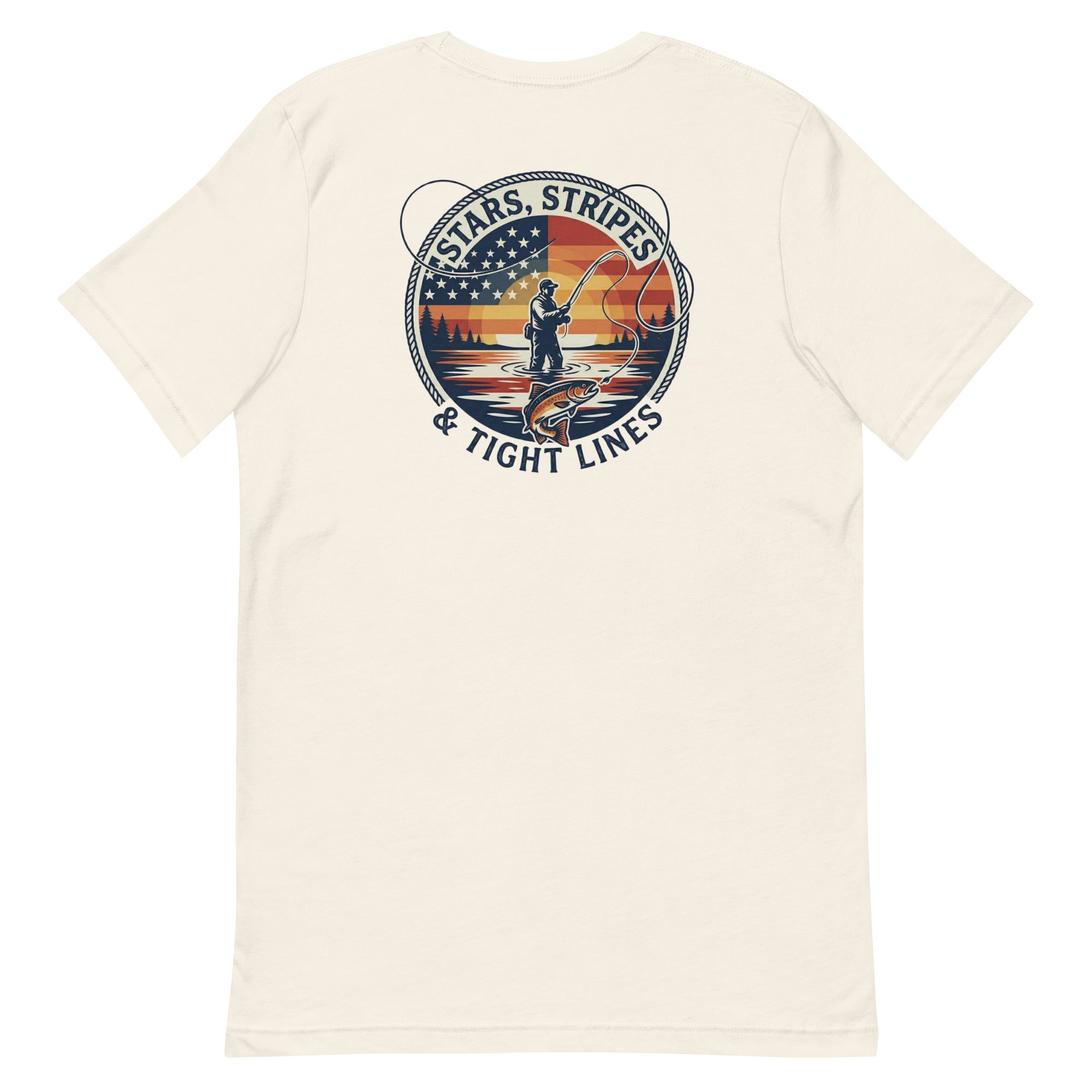 LIV 4 Stars Stripes and Tight Lines Fishing Unisex T-Shirt