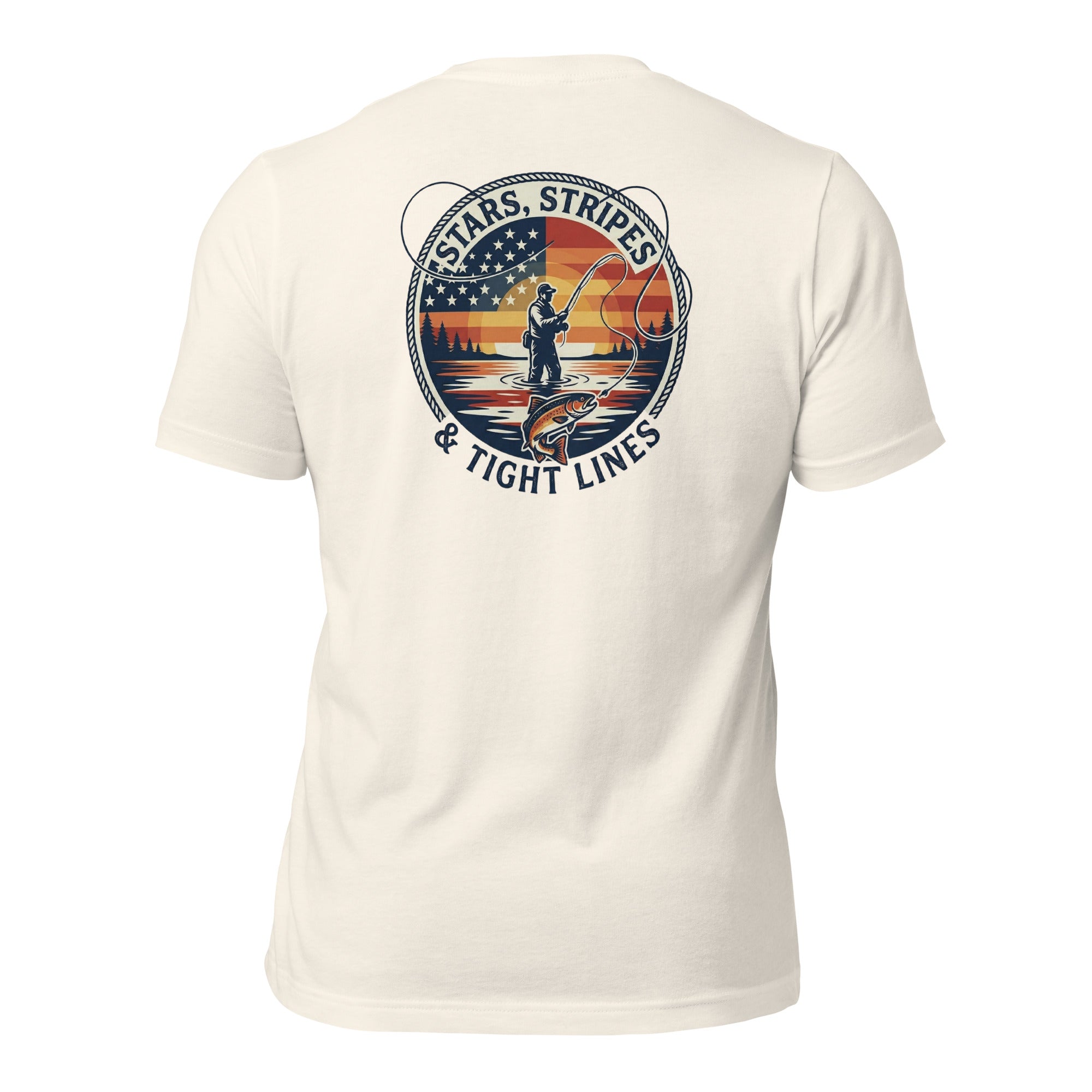 LIV 4 Stars Stripes and Tight Lines Fishing Unisex T-Shirt