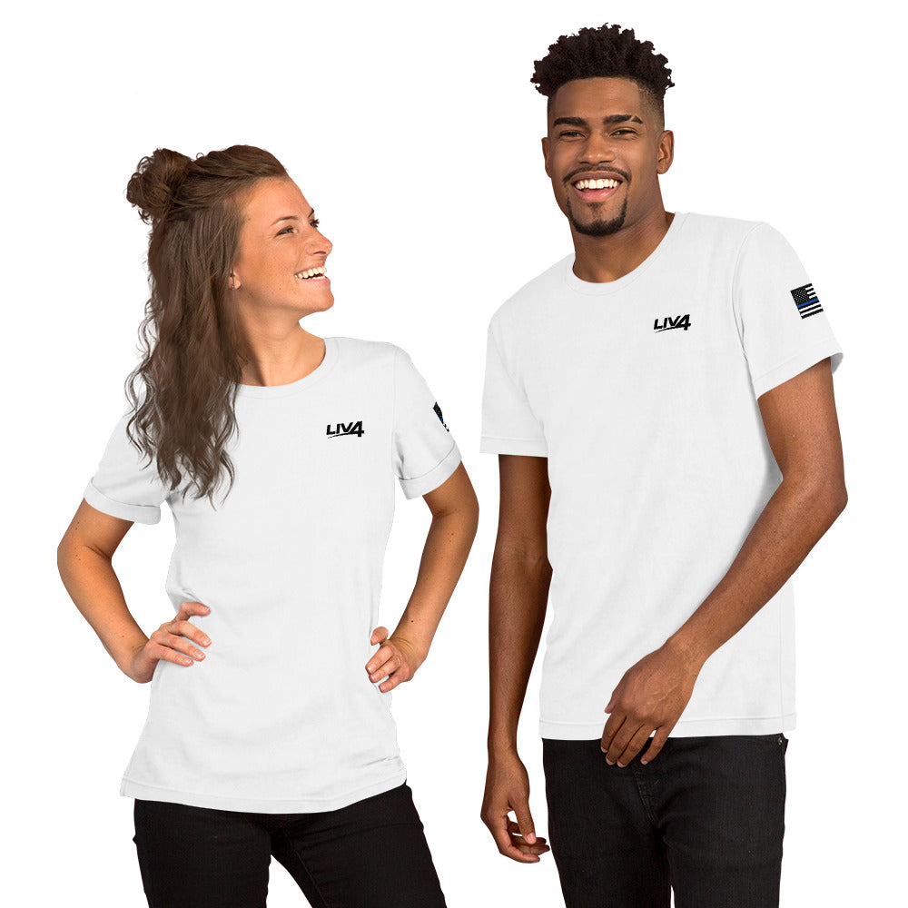 LIV 4 First Responder - Blue Line USA Flag Theme Unisex Soft Lightweight T-Shirt