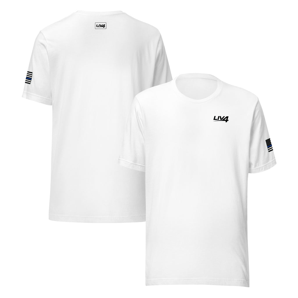 LIV 4 First Responder - Blue Line USA Flag Theme Unisex Soft Lightweight T-Shirt