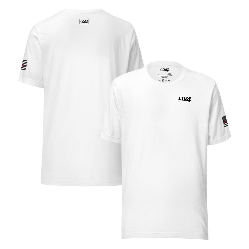 LIV 4 First Responder - Red Line USA Flag Theme Unisex Soft Lightweight T-Shirt